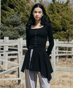 여성 요가복 DEVI-B0048-블랙 필라테스 페페 플레어 힙커버