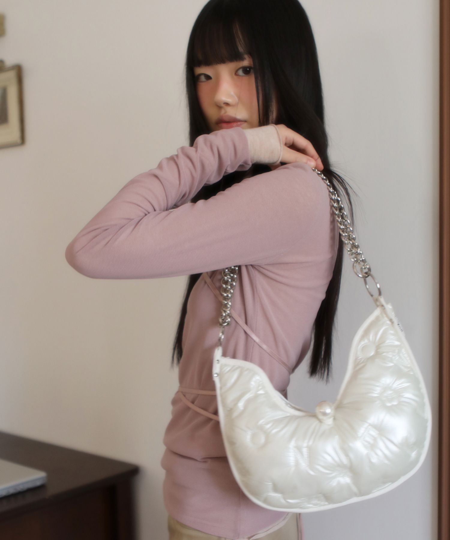 ★関税込★NOFFICIALNOFFICE★LOGO PLAY QUILTING TWINKLE BAG★ MUSINSA | NOFFICIALNOFFICE Logo Play Quilted Twinkle Bag White