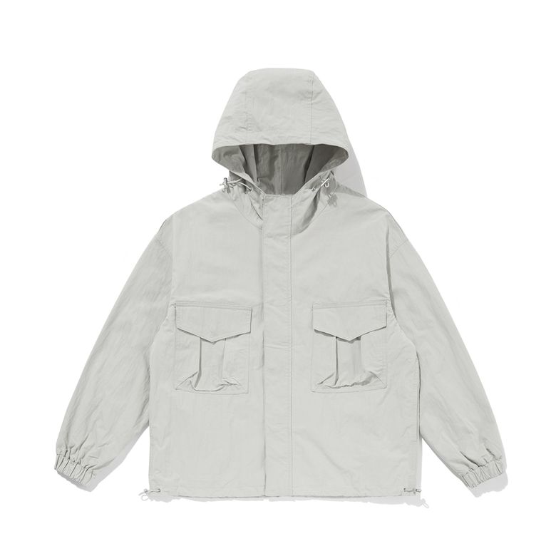 Solid Pocket Windbreaker Grey