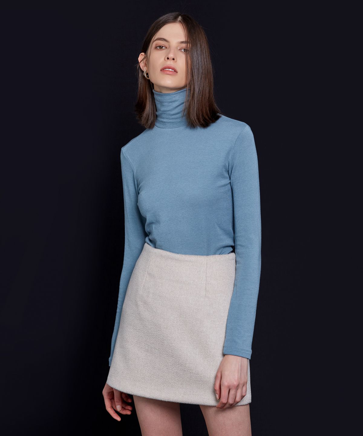 네벨에브리웨어(NEBELEVERYWEAR) WOOL TURTLE NECK TEE (6COL)