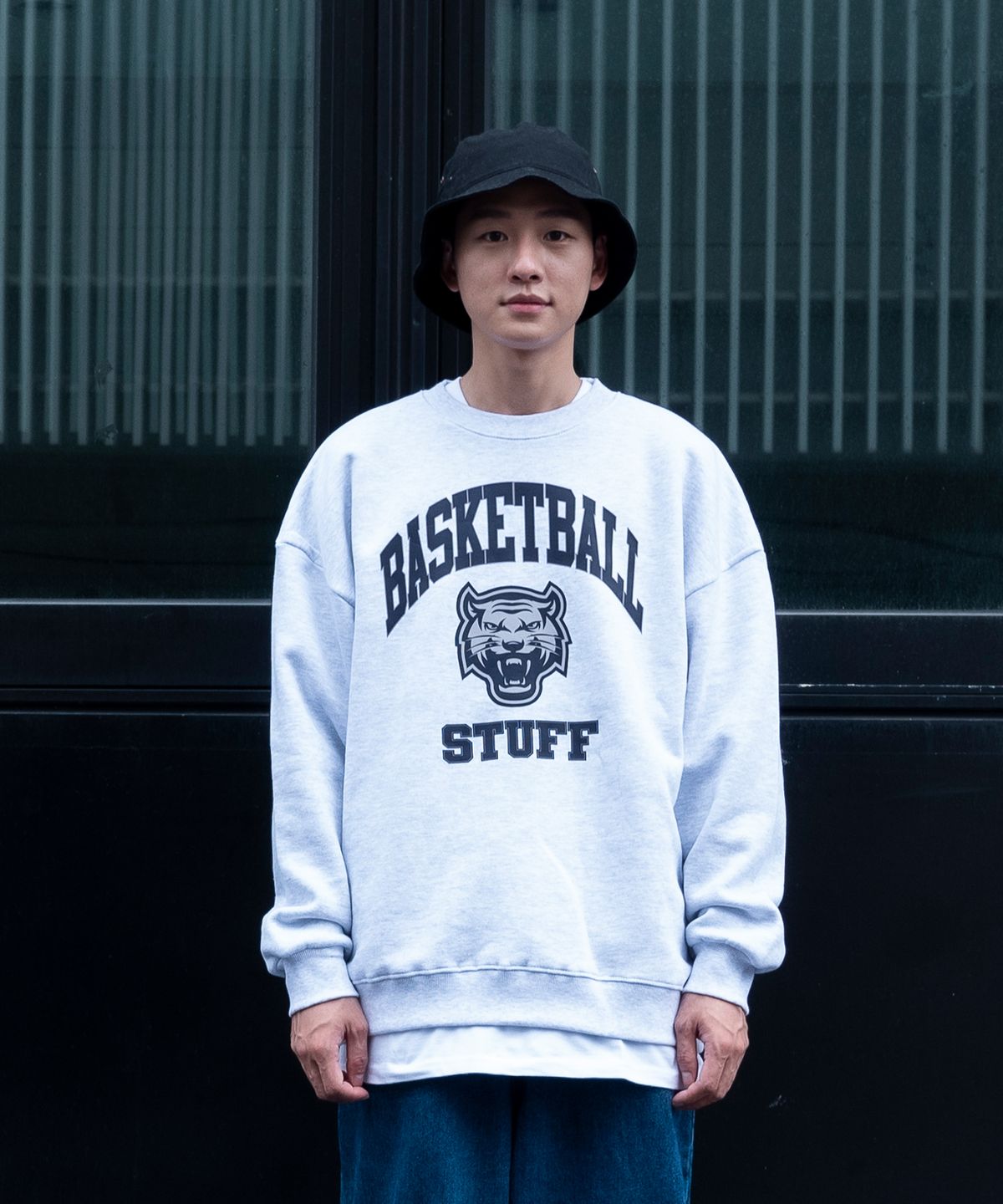 스터프(STUFF) 조지타운 타이거 맨투맨 라이트그레이