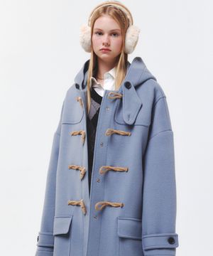 [울90%]Oversized Duffle Coat(ASH BLUE)