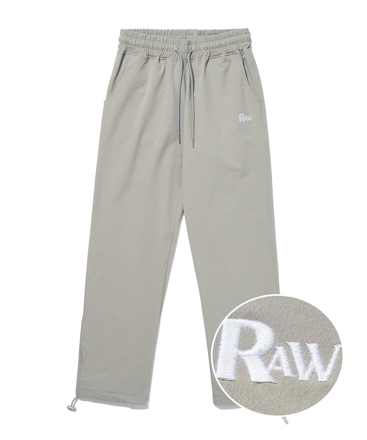 로우랩(RAW LAB) 나일론 RW 로고 스트링팬츠 (그레이)