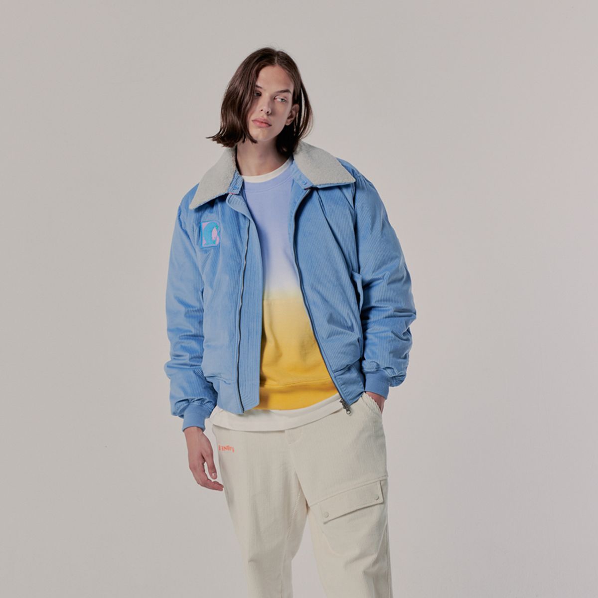 브라이언베리(BRIAN BERRY) TEAGAN CORDUROY DOWN JACKET_S/BLUE