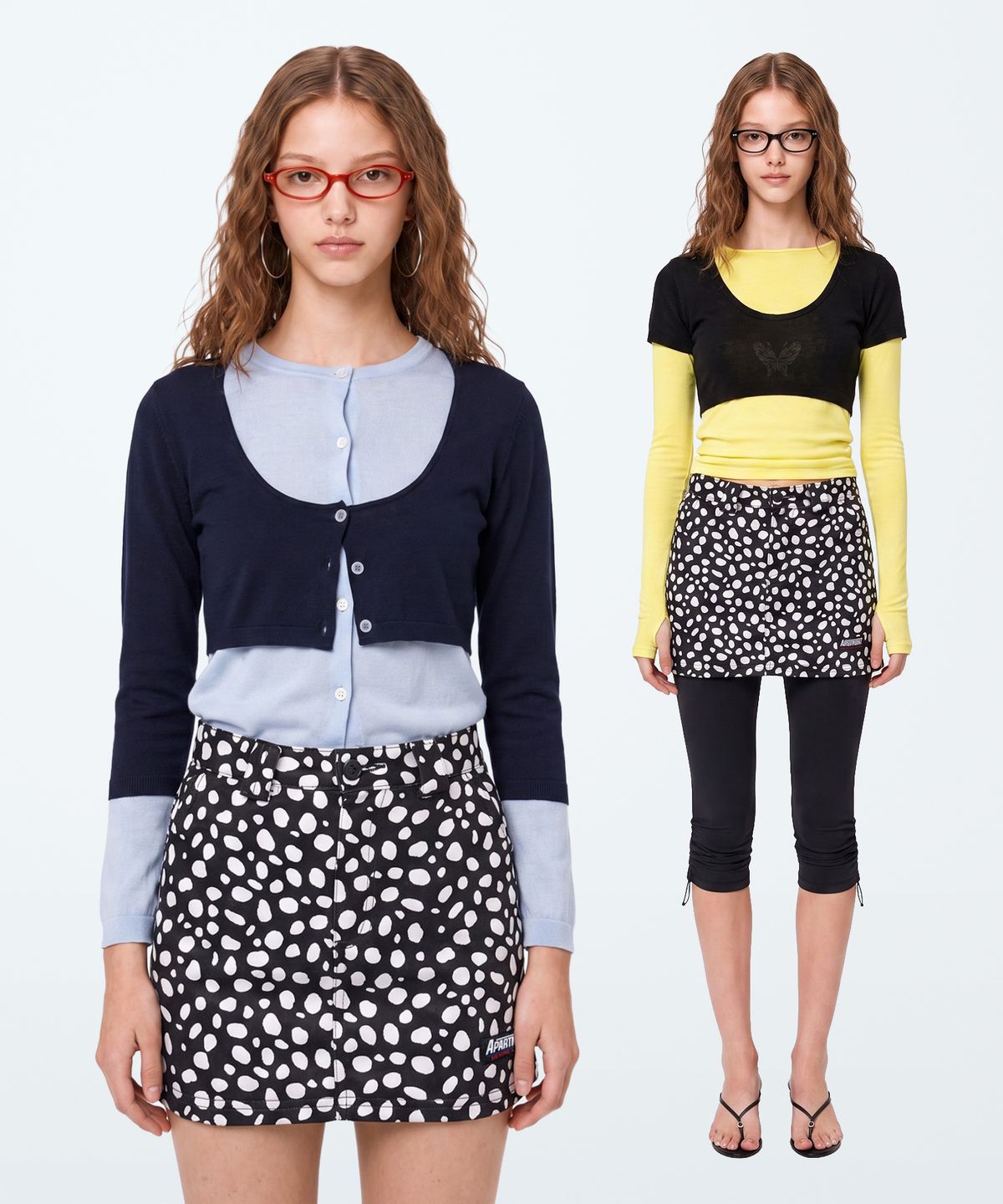 아파트먼트(APARTMENT) (W) DALMATIAN 101 SKIRT - BLACK