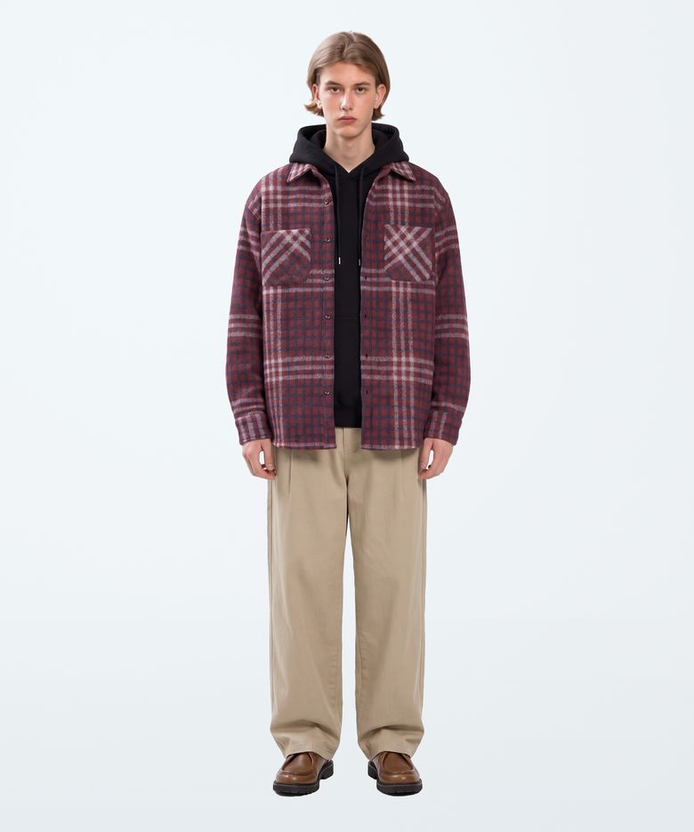 HEAVY TROYES CHECK SHIRTS - BURGUNDY