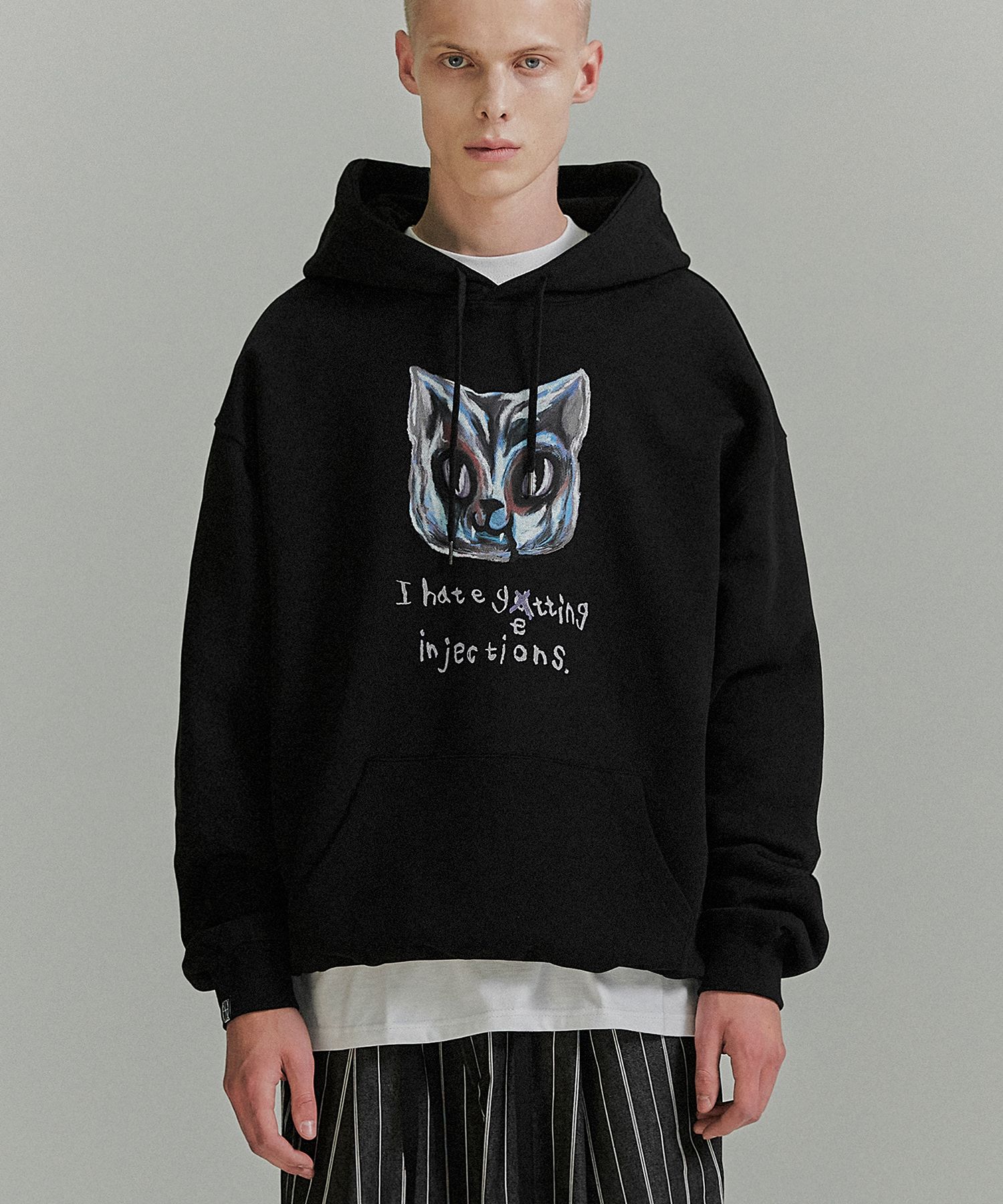 パーカー・フーディ NOT4NERD Purple Cat Pullover Hood Black HD034BK MUSINSA | NOT4NERD Purple Cat Pullover Hood - Black