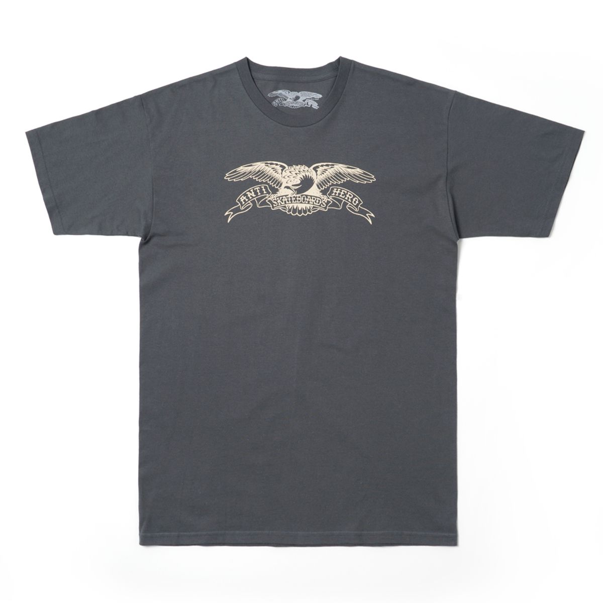 안티히어로(ANTI HERO) BASIC EAGLE S/S T-Shirt - CHARCOAL/CREAM 51020080AZ