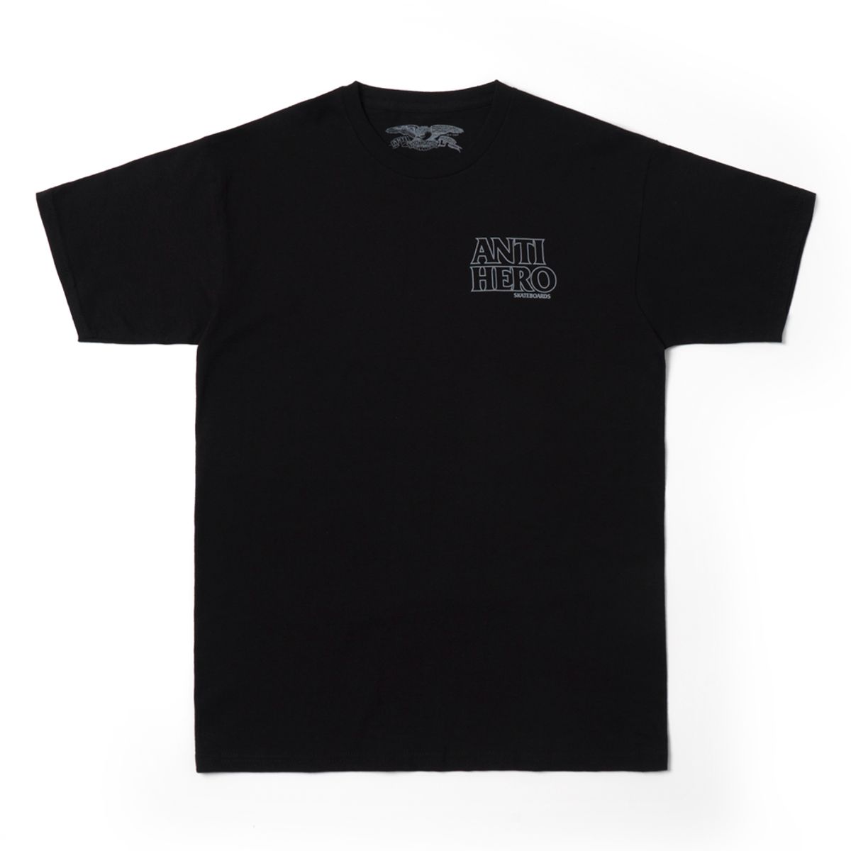 안티히어로(ANTI HERO) LIL BLACK HERO OUTLINE S/S T-Shirt - BLACK/GREY 51020267S