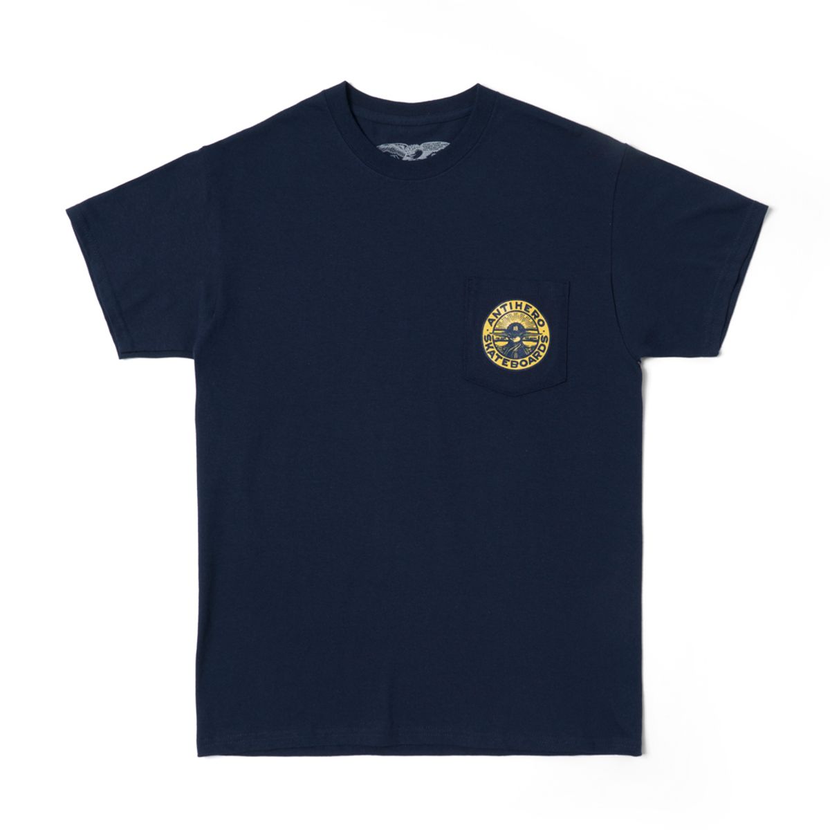 안티히어로(ANTI HERO) STAY READY FILL S/S Pocket T-Shirt - NAVY/MULTI 51020286D