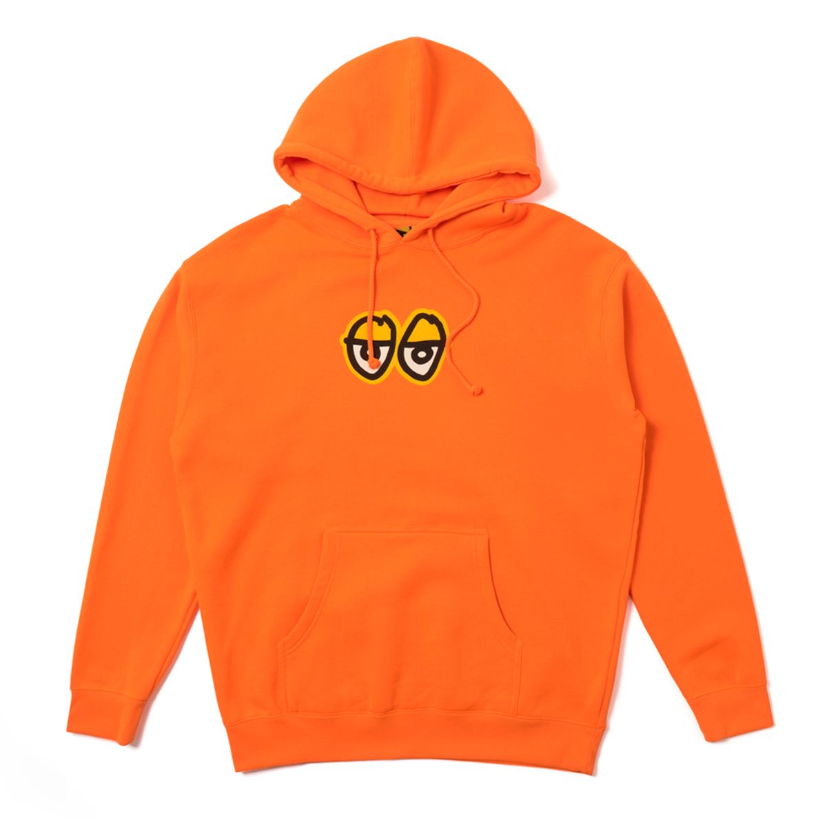 크루키드(KROOKED) EYES LG Pullover Hooded Sweatshirt - SAFETY ORANGE/ YELLOW Print 53123114C