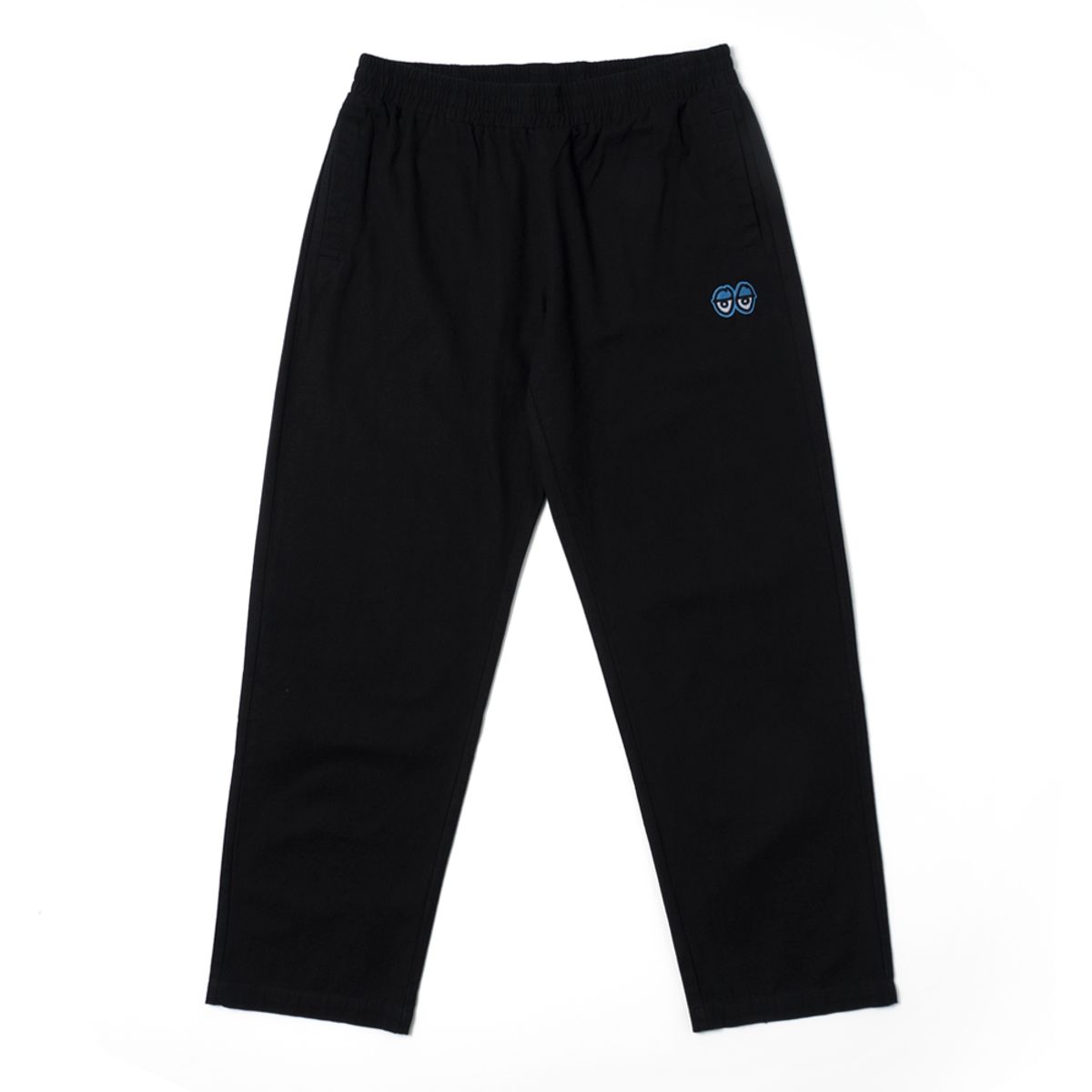 크루키드(KROOKED) EYES EMB Canvas Pant - BLACK/BLUE Embroidery 55023006A