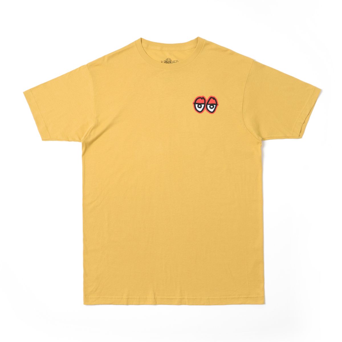 크루키드(KROOKED) STRAIT EYES S/S T-Shirt - MUSTARD/RED 51023440J