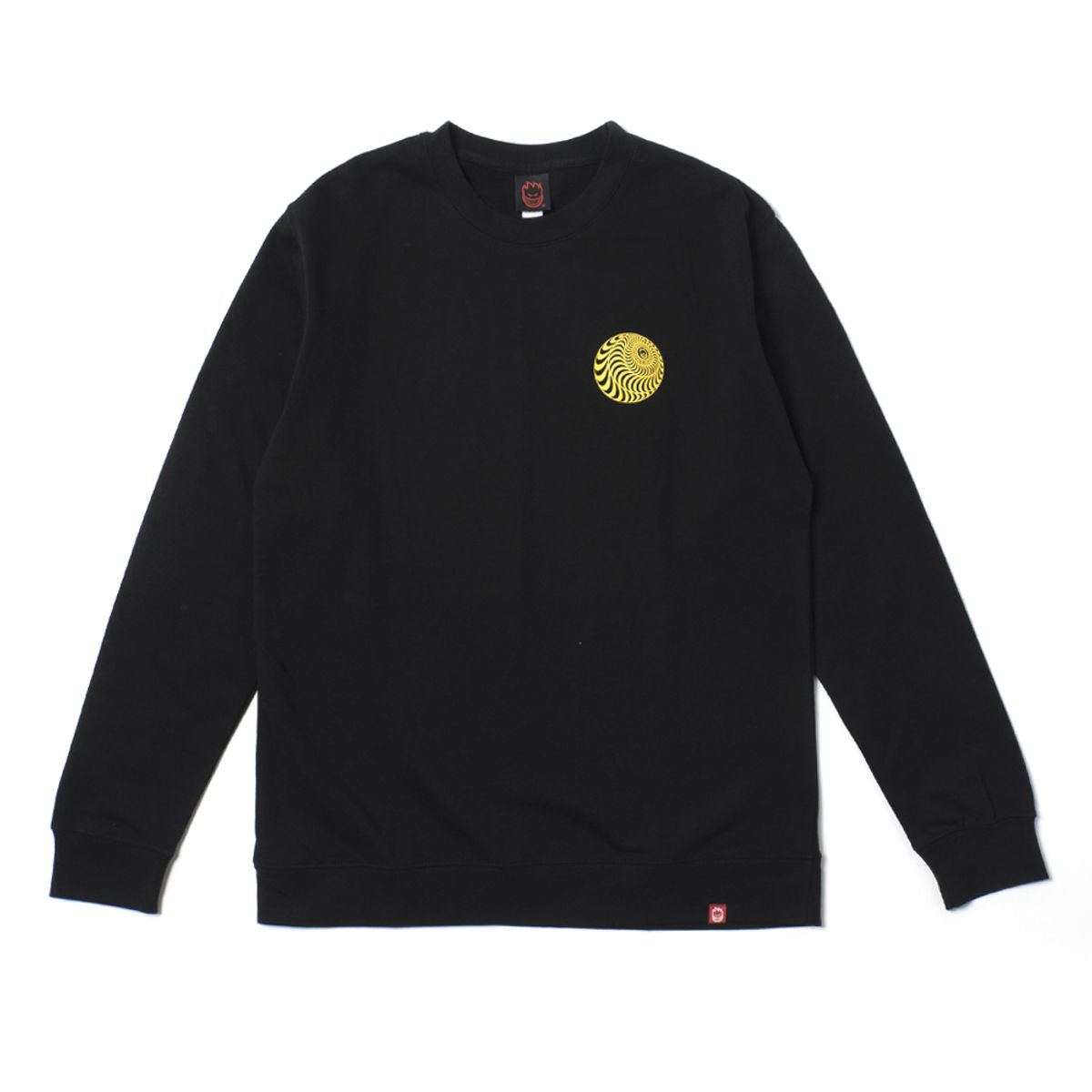 스핏파이어(SPITFIRE) SKEWED CLASSIC Pullover Crewneck Sweatshirt - BLACK/YELLOW 53010108A