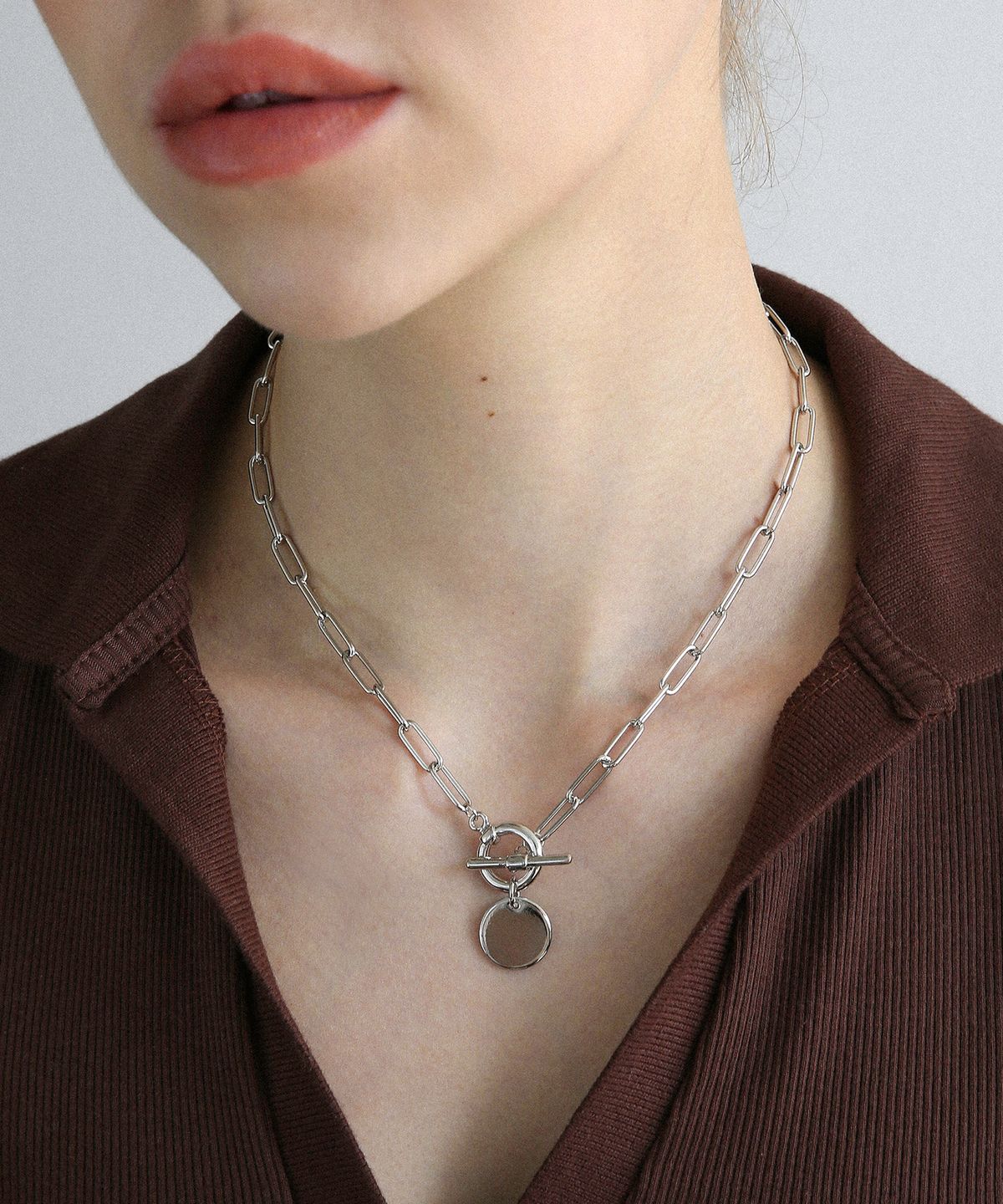레이지던(LAZYDAWN) coin point chain necklace N030