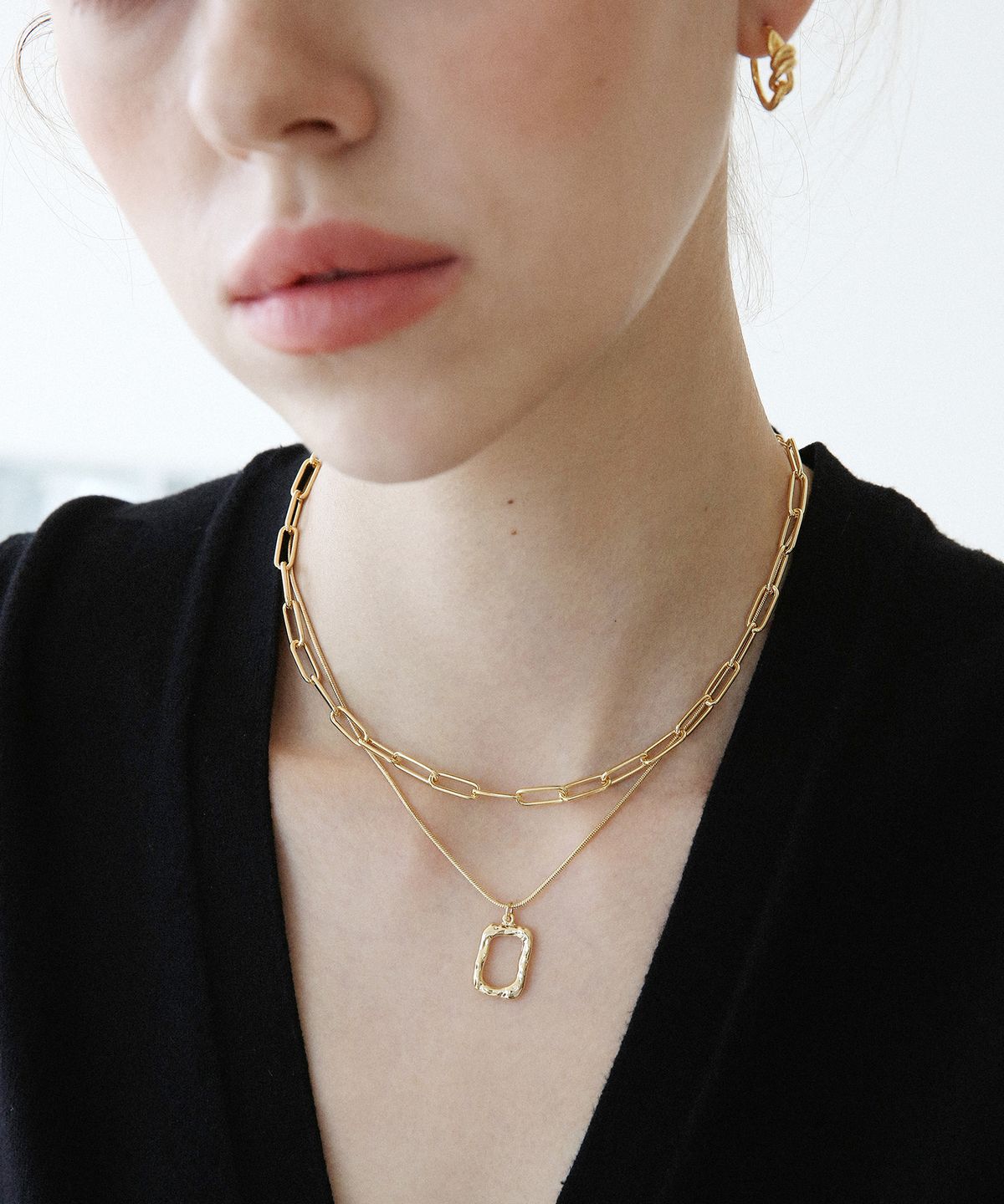 레이지던(LAZYDAWN) pendant layered chain necklace N031