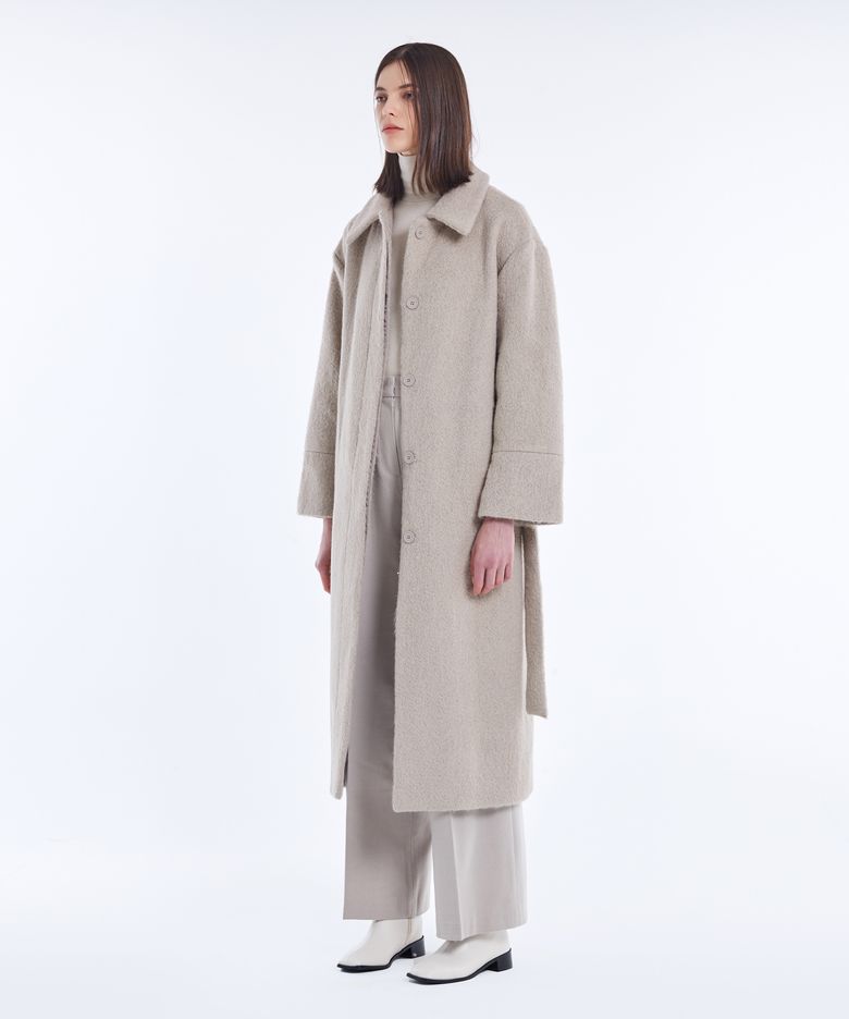 WOOL ANGORA LONG COAT_BEIGE