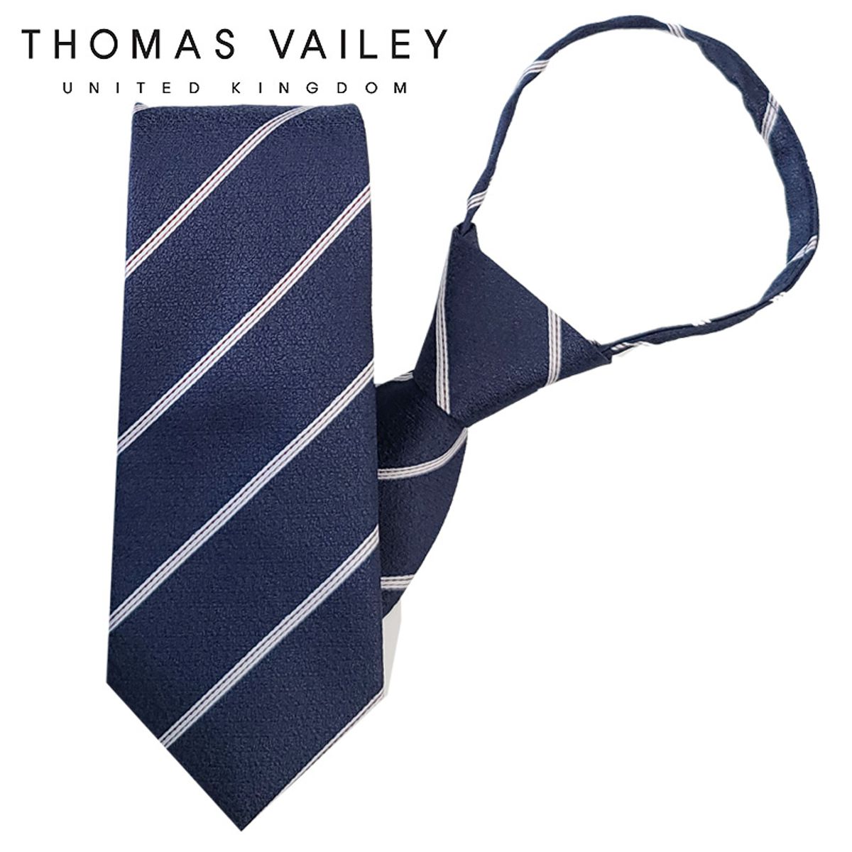 토마스 베일리(THOMAS VAILEY) 자동/지퍼넥타이-바흐 네이비 7.5cm