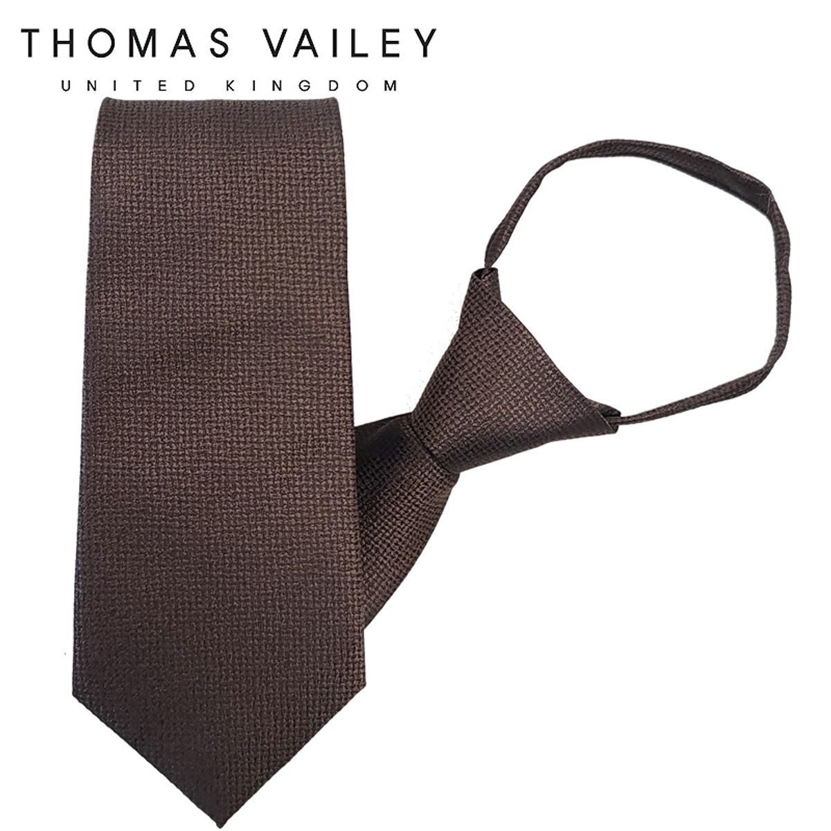 토마스 베일리(THOMAS VAILEY) 자동/지퍼넥타이-그라운드 브라운 7.5cm