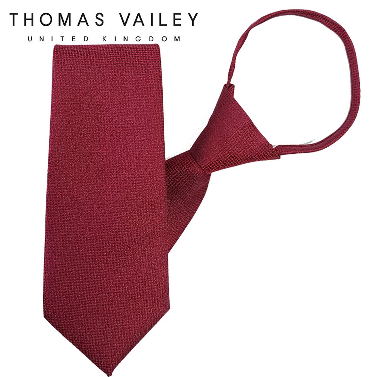 토마스 베일리(THOMAS VAILEY) 자동/지퍼넥타이-그라운드 레드 7.5cm