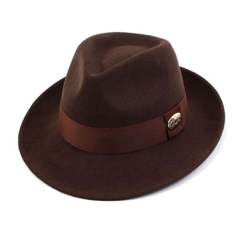 BU Brown Long Wool Fedora 울페도라