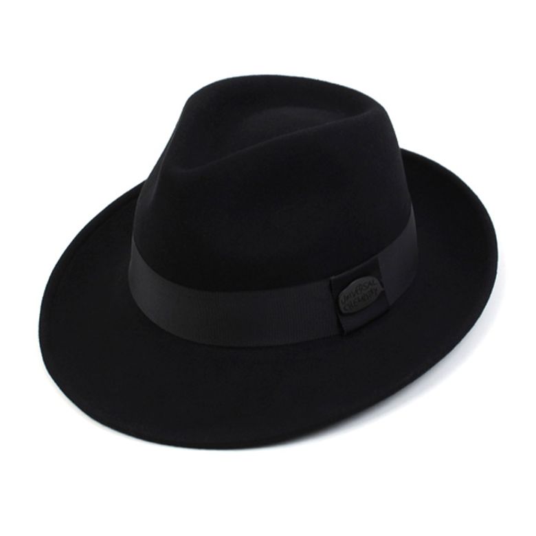 BU Black Long Wool Fedora 울페도라