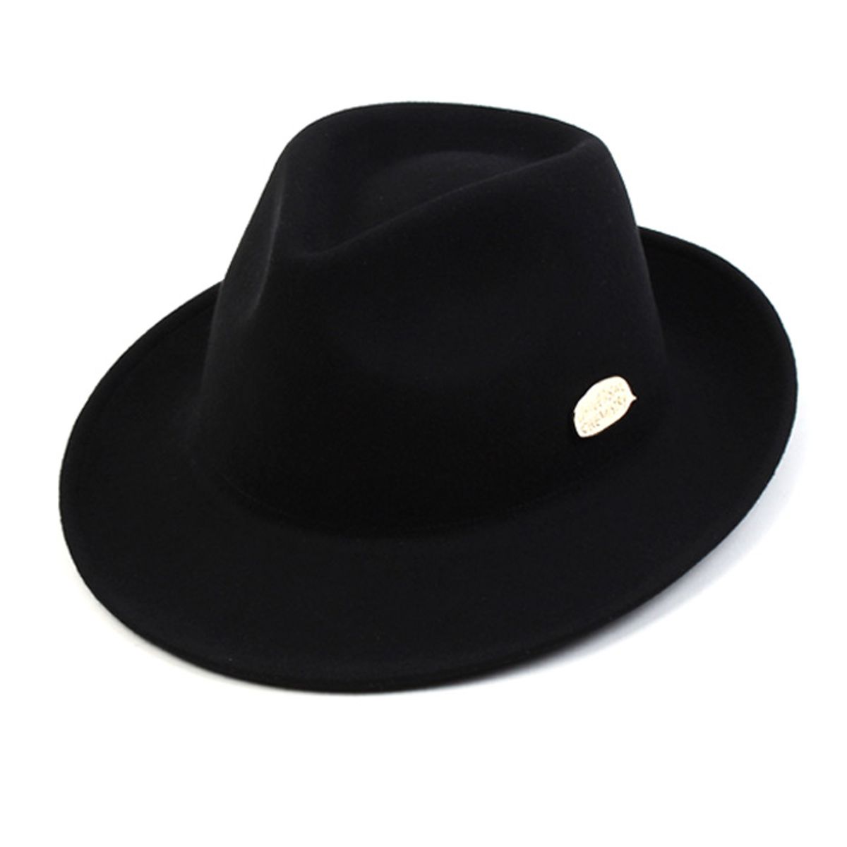 유니버셜 케미스트리(UNIVERSAL CHEMISTRY) BU Simple GD Black Wool Fedora 울페도라
