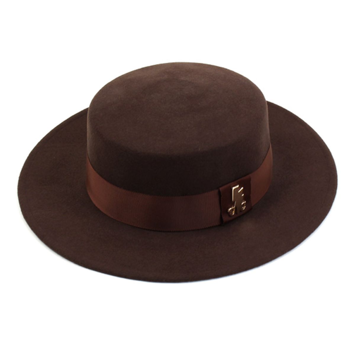 유니버셜 케미스트리(UNIVERSAL CHEMISTRY) Flat Brown Long Wool Fedora 울페도라