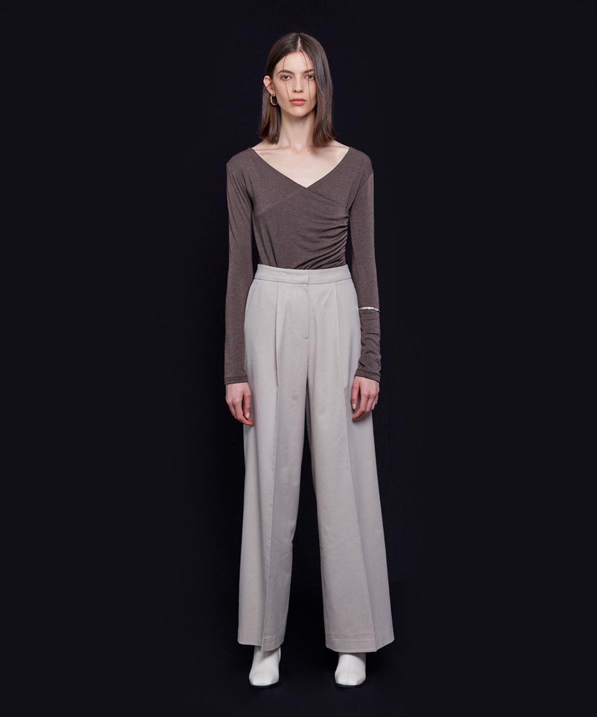 네벨에브리웨어(NEBELEVERYWEAR) WOOL WIDE PANTS_LIGHT BEIGE