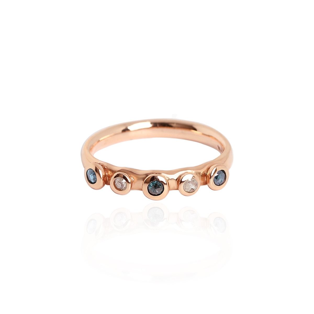 매즈믹(MEZMIC) [Art Collection] 14k Gold 블루D3  그레이D2  멀티 다이아반지