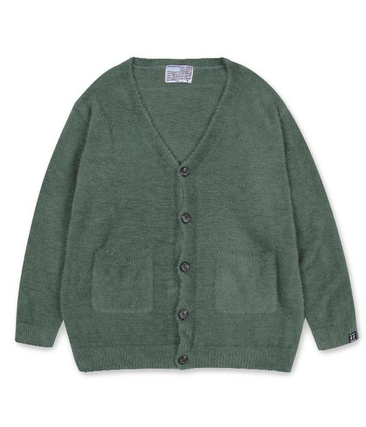 유쓰배쓰(YOUTHBATH) ANGORA KNIT CARDIGAN_KHAKI