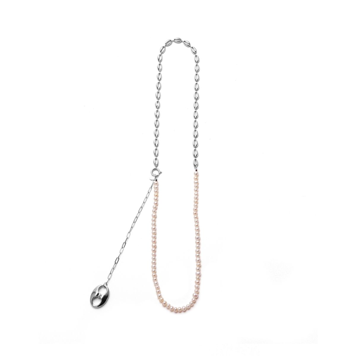 로울(LOWOOL) Pignose pearl belt necklace