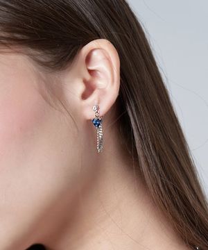 BLUE HEART JOIN EARRING