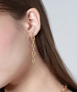 TWIST GOLD CHAIN EARRING
