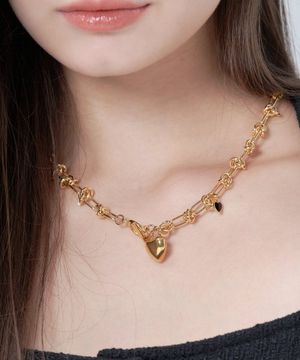 BOLD GOLD HEART NECKLACE