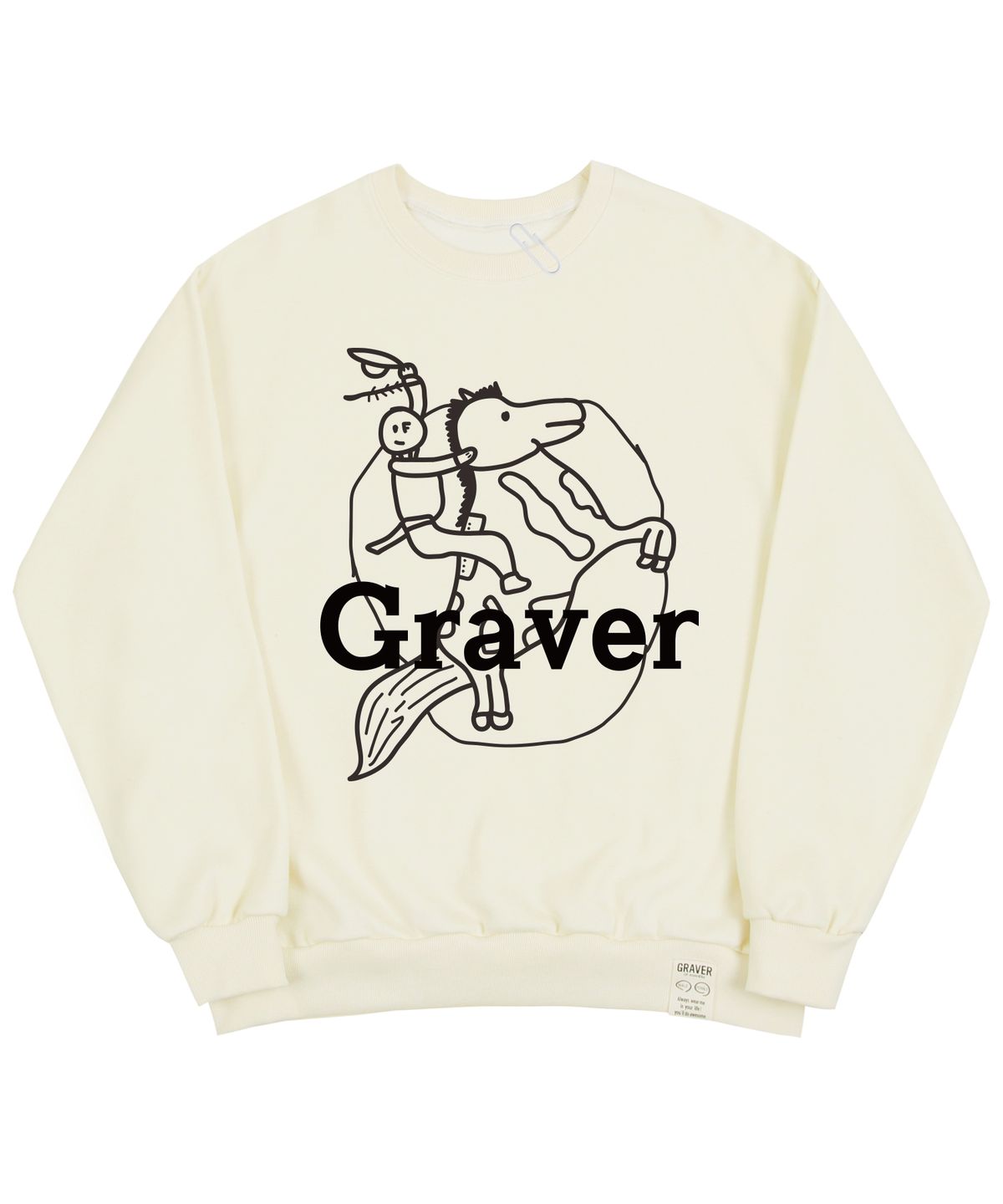 그레이버(GRAVER) [UNISEX]빅 카우보이 드로잉 맨투맨_크림