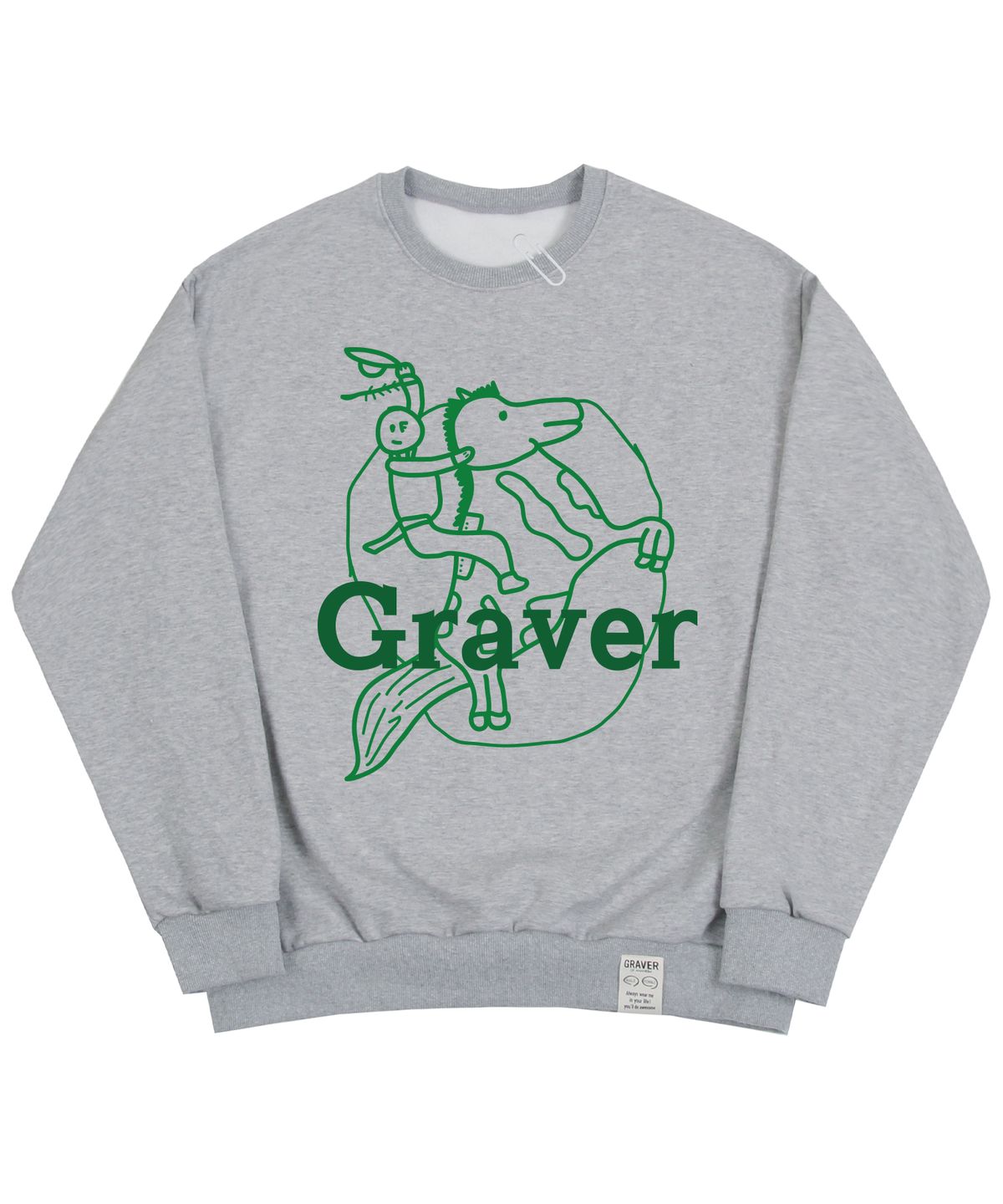 그레이버(GRAVER) [UNISEX]빅 카우보이 드로잉 맨투맨_그레이