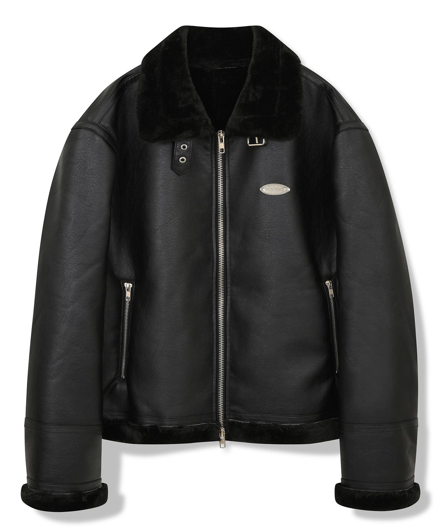 ☆関税込☆SAINTPAIN★SP VEGAN LEATHER SHEARlING JACKE.T★ MUSINSA | SAINTPAIN SP VEGAN LEATHER SHEARLING JACKET- BLACK