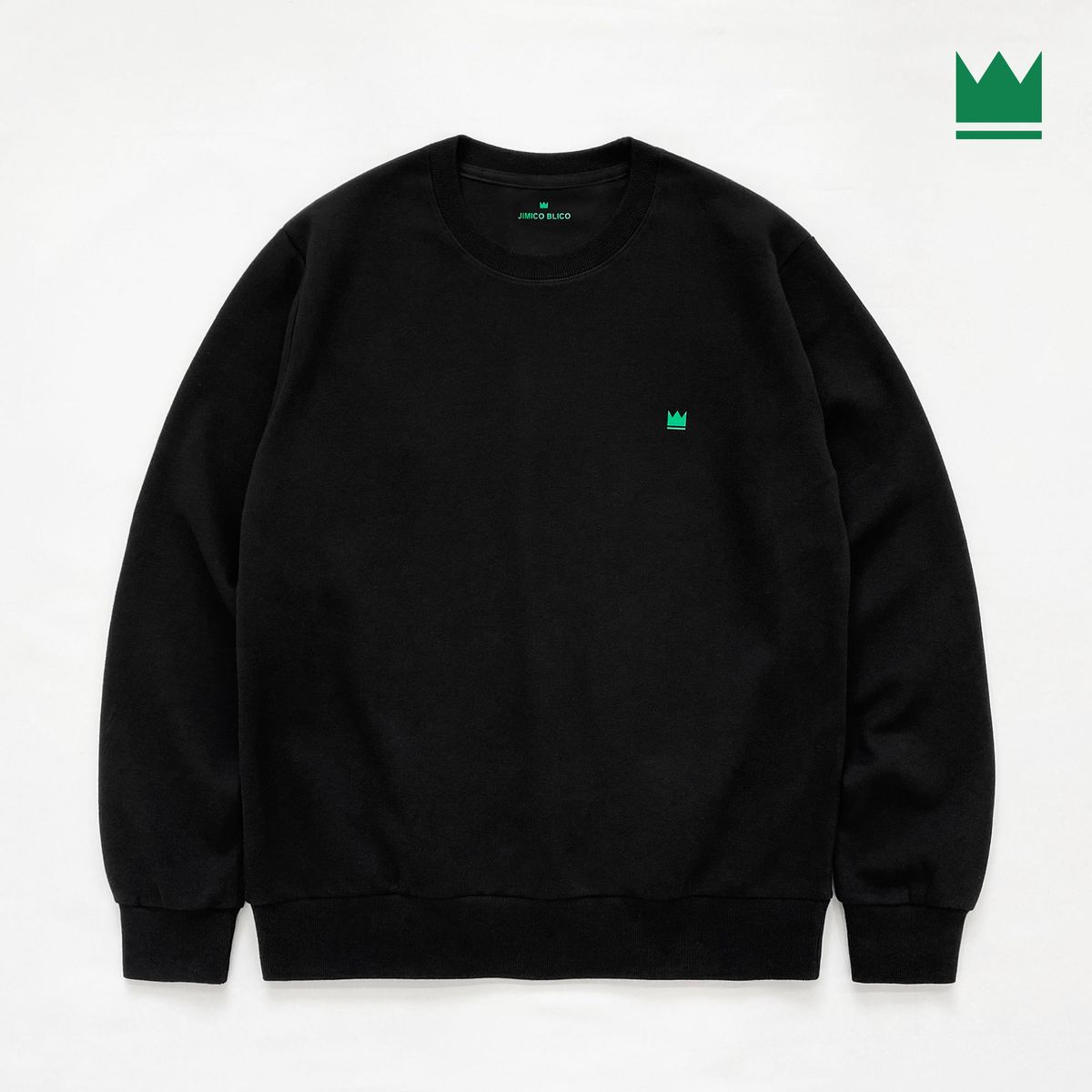 지미코 브리코(JIMIKO BLICO) JB crown green logo sweatshirt black