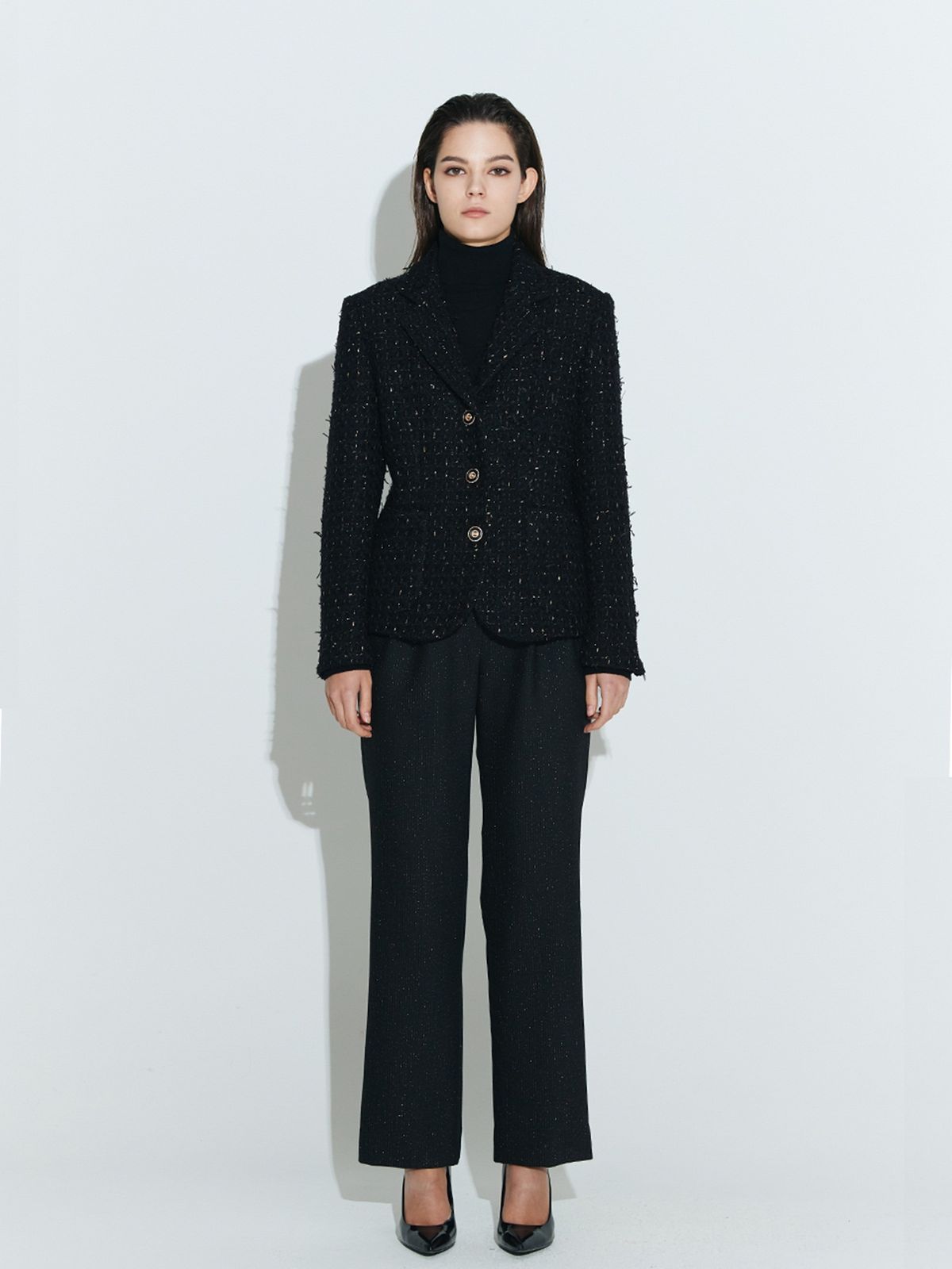 채뉴욕(CHAENEWYORK) 3 Button Single Tailored Jacket [Black Gold]