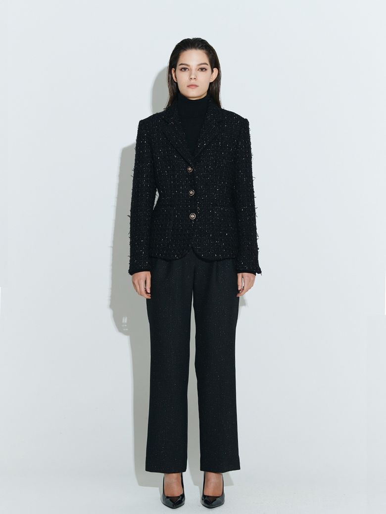 3 Button Single Tailored Jacket [Black Gold]