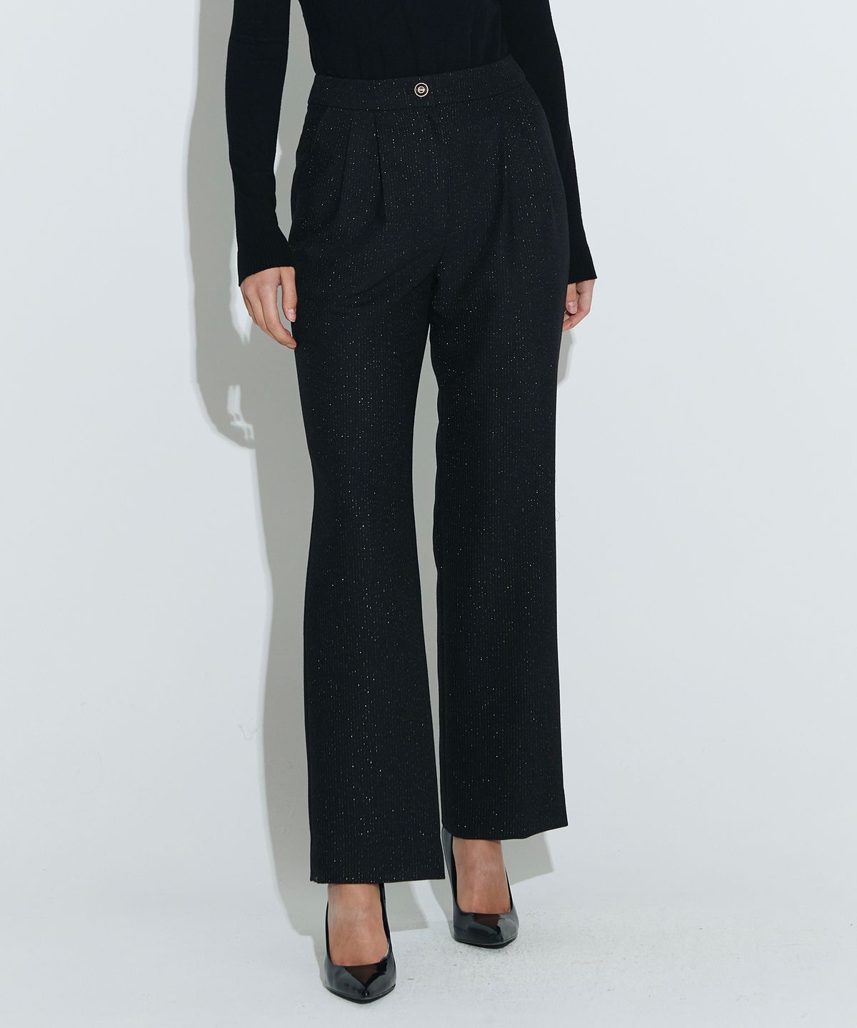 채뉴욕(CHAENEWYORK) Semi Bootcut Trouser [Black Gold]