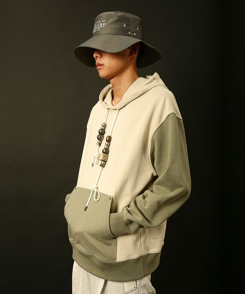 IVORY COTTON MATCH BEADS HOODIE