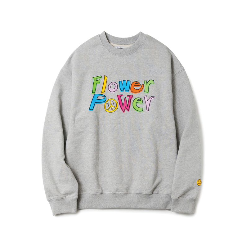 FLOWER POWER CREWNECK M/GREY