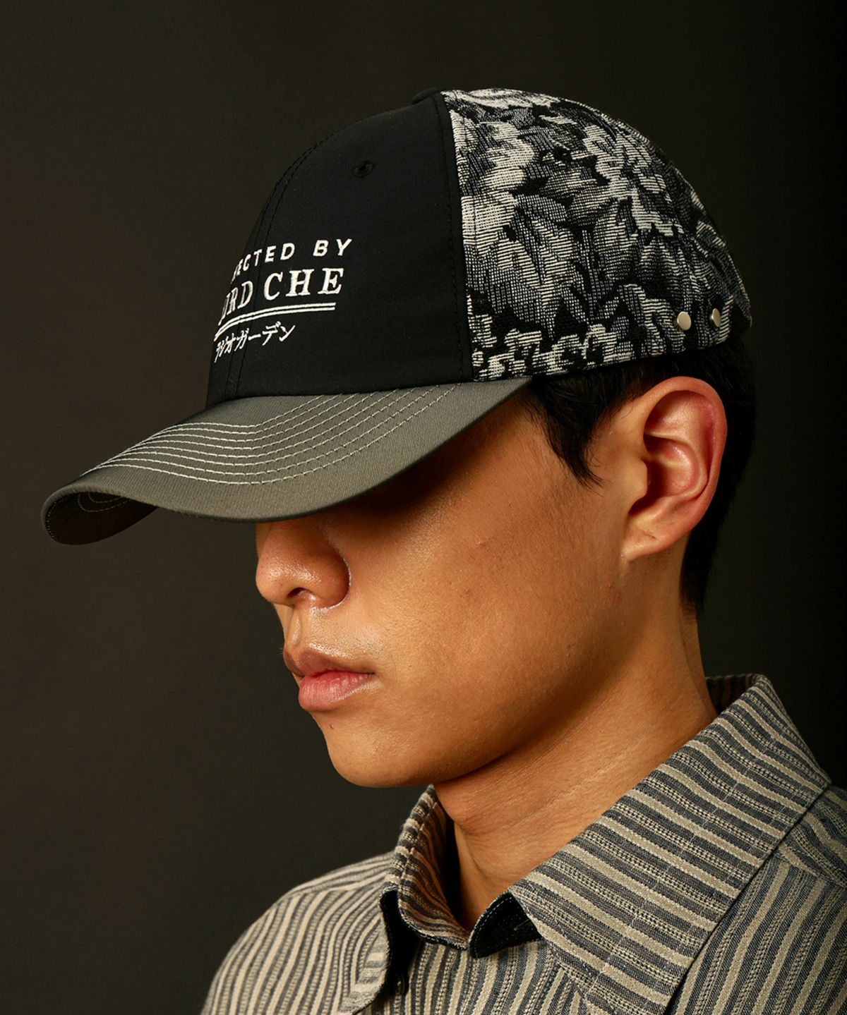 버드 체(BIRD CHE) BLACK COTTON MATCH FLOWER JACQUARD CAP