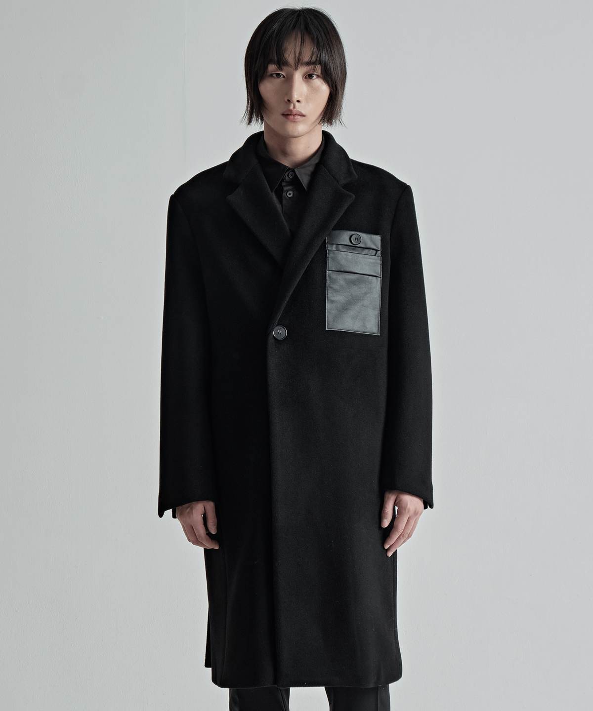 소수(SOSU) 더블 포켓 울 코트