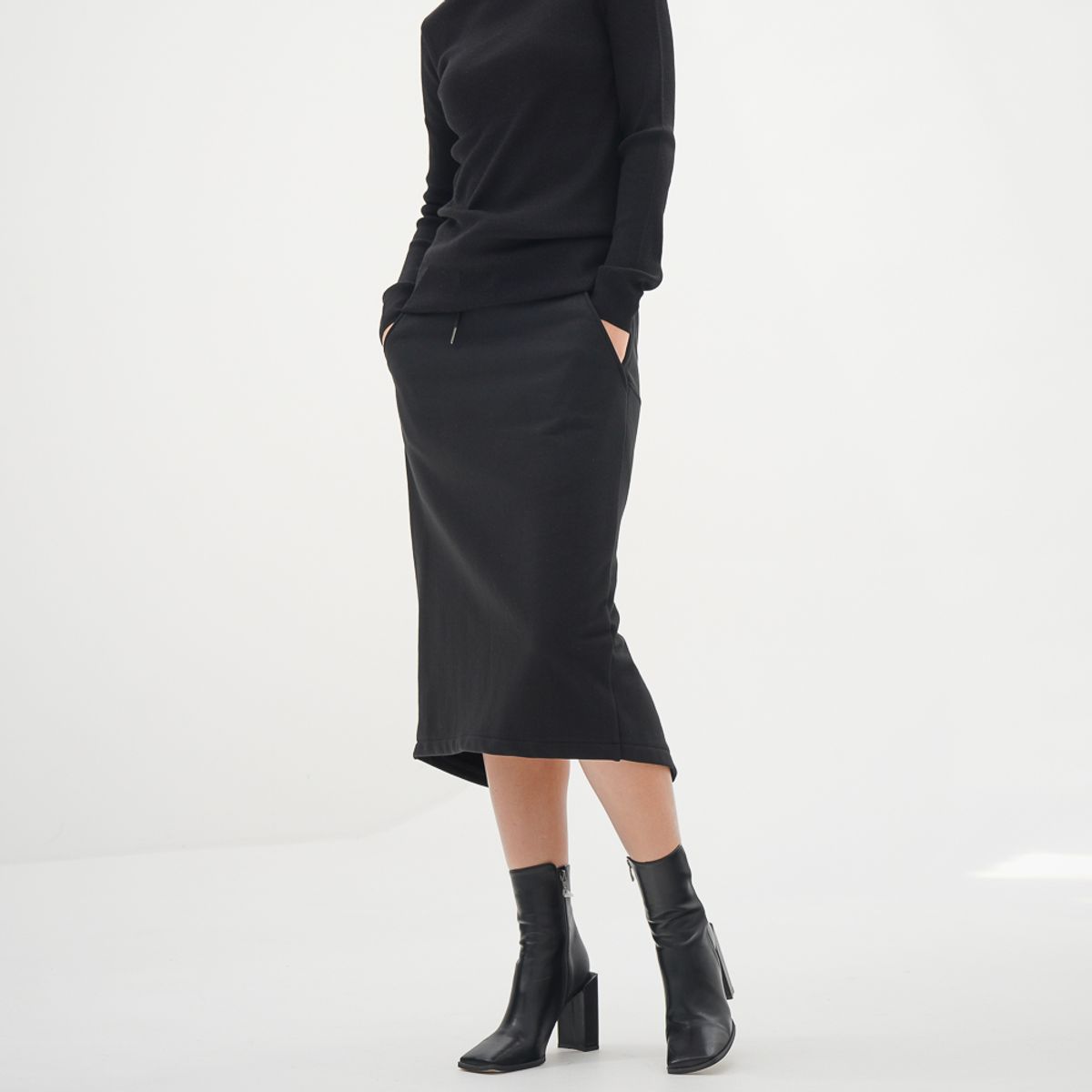 아쿠드(ACUD) Terry Bending Skirt_Black