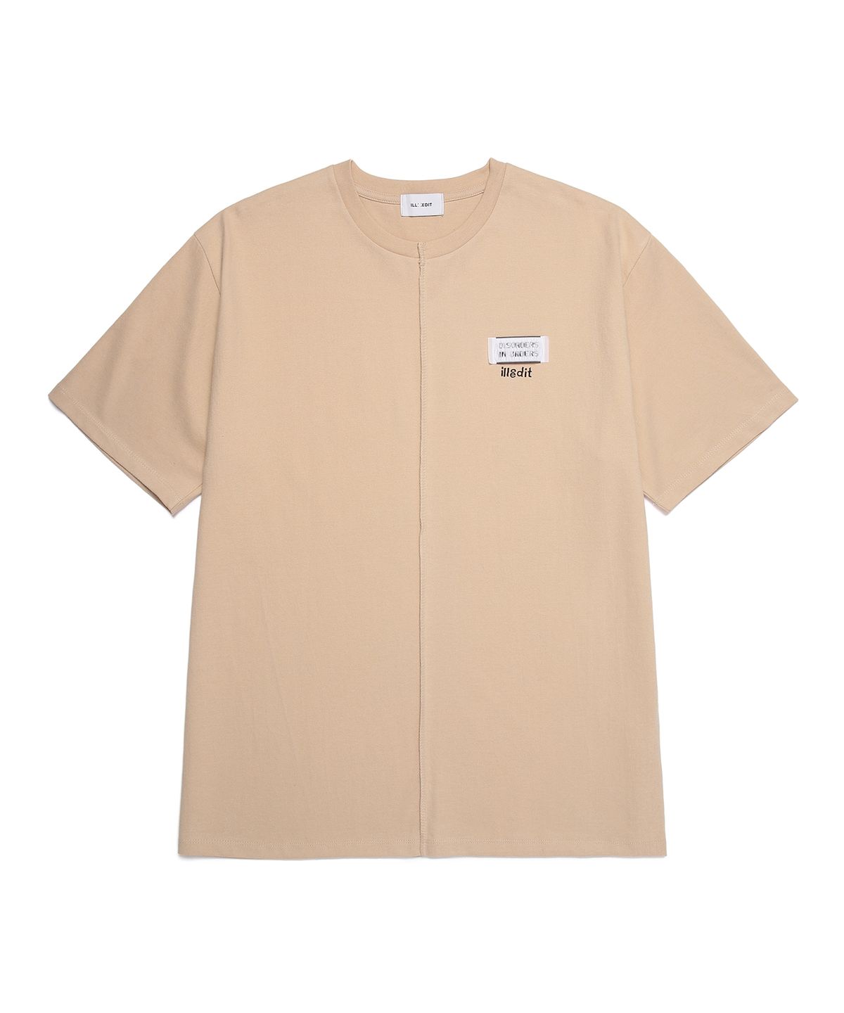 일레딧(ILLEDIT) HALF CUTTING T-SHIRT BEIGE