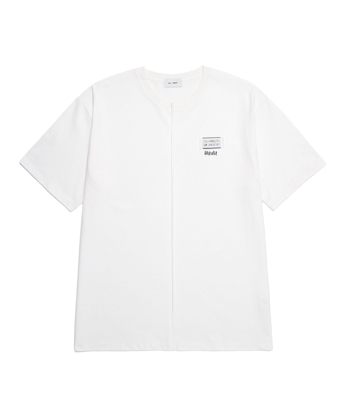 일레딧(ILLEDIT) HALF CUTTING T-SHIRT WHITE