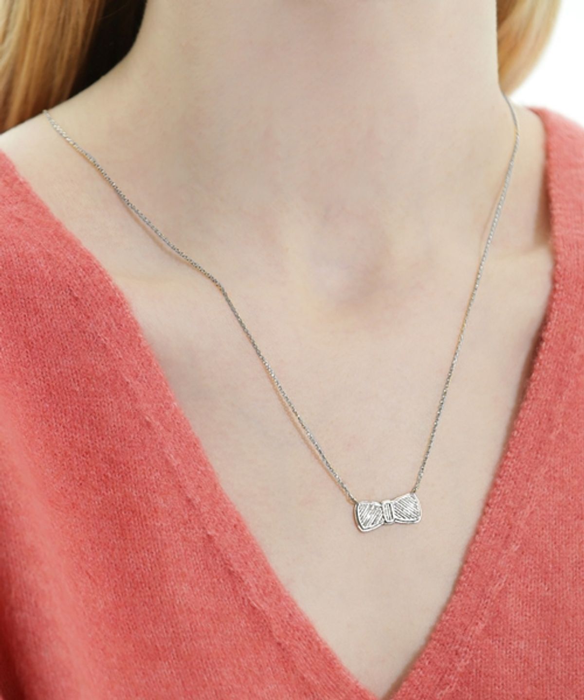 봉보(BONBEAU) Morris bowtie pendant silver gold Necklace 모리스 보타이 팬던트 실버 골드 체인 목걸이